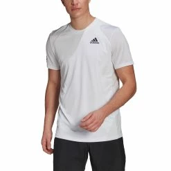 Adidas Club 3-Stripe Tennis T-Shirt -SHOES Popular Shop GL5401 APP on model front white