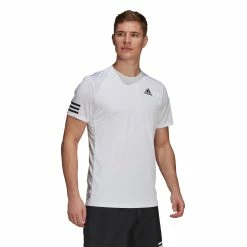 Adidas Club 3-Stripe Tennis T-Shirt -SHOES Popular Shop GL5401 APP on model walking white