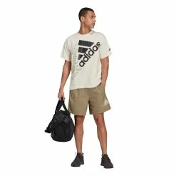 Adidas Men Logo Tee -SHOES Popular Shop H14667 APP on model standard outfit white