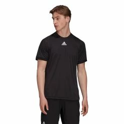 Adidas Tennis Primeblue Freelift T-shirt 9 Adidas Tennis Primeblue Freelift T-shirt -SHOES Popular Shop H50265 APP on model standard white