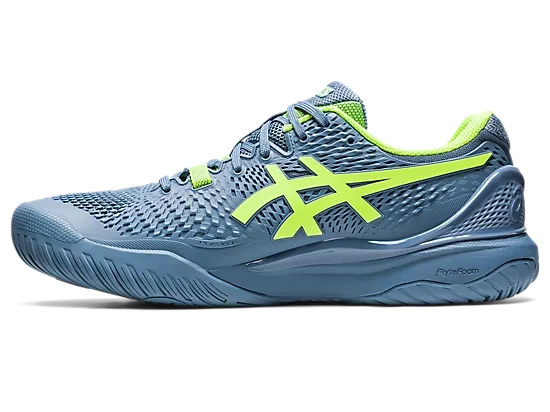 Asics Gel-Resolution 9 Men Steel Blue/Hazard Green 4 Asics Gel-Resolution 9 Men Steel Blue/Hazard Green - Image 2