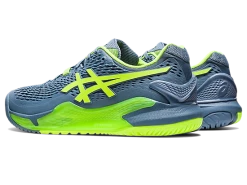 Asics Gel-Resolution 9 Men Steel Blue/Hazard Green 12 Asics Gel-Resolution 9 Men Steel Blue/Hazard Green -SHOES Popular Shop asics gel resolution 9 men tennis prosport4
