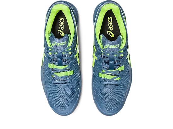 Asics Gel-Resolution 9 Men Steel Blue/Hazard Green 8 Asics Gel-Resolution 9 Men Steel Blue/Hazard Green - Image 6